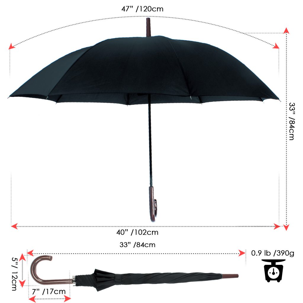 black walking stick umbrella