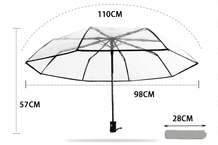 Payung lipat 3 transparan