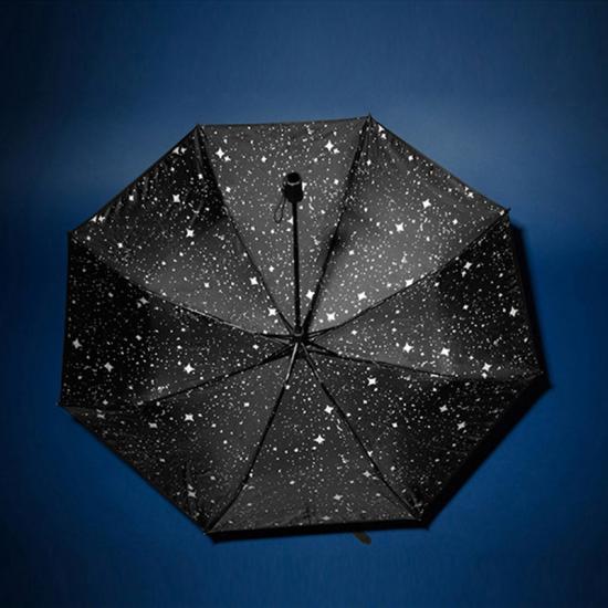 Perjalanan Luar Lipat Payung Hujan Matahari dengan Starry Sky Printing