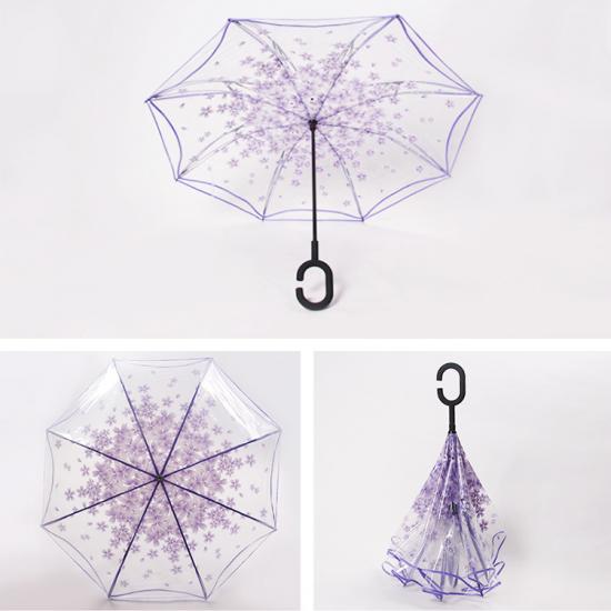 Payung Terbalik Transparan Double-layer